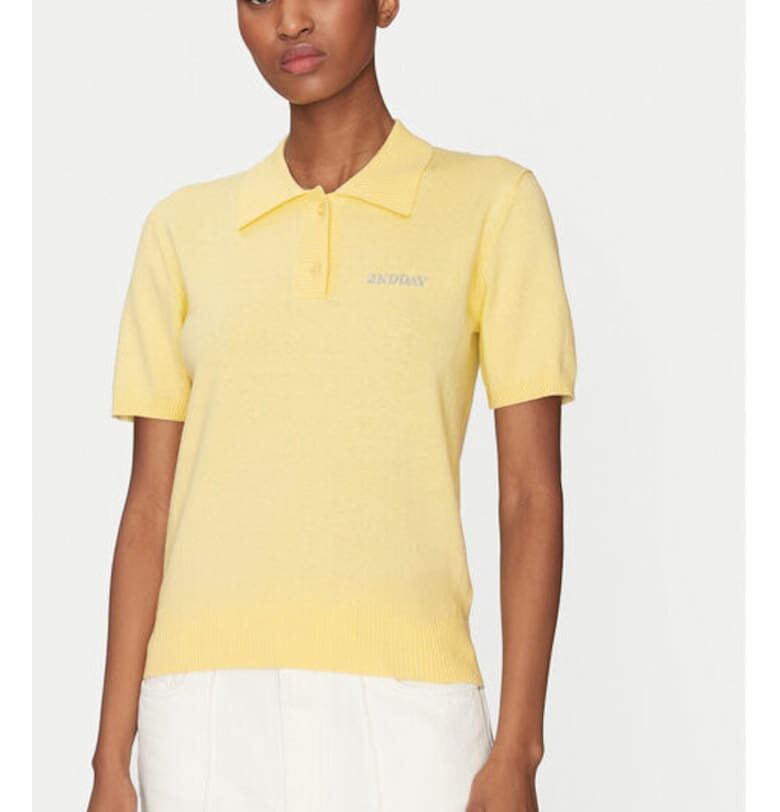 Дамски пуловер - 2-ри ден - 305138644 - Памук/Вълна - Жълт - Жълт 2ndday