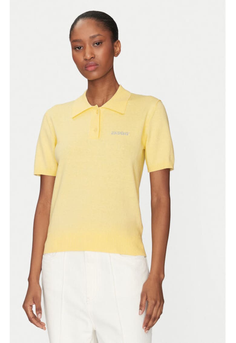 Дамски пуловер - 2-ри ден - 305138644 - Памук/Вълна - Жълт - Жълт 2ndday