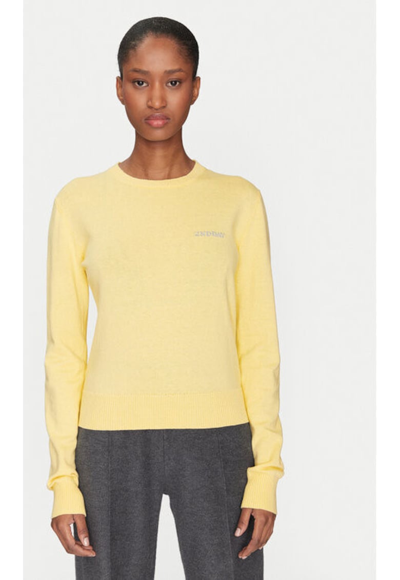 Дамски пуловер - 2-ри ден - 305138972 - Памук/Вълна - Жълт - Жълт 2ndday