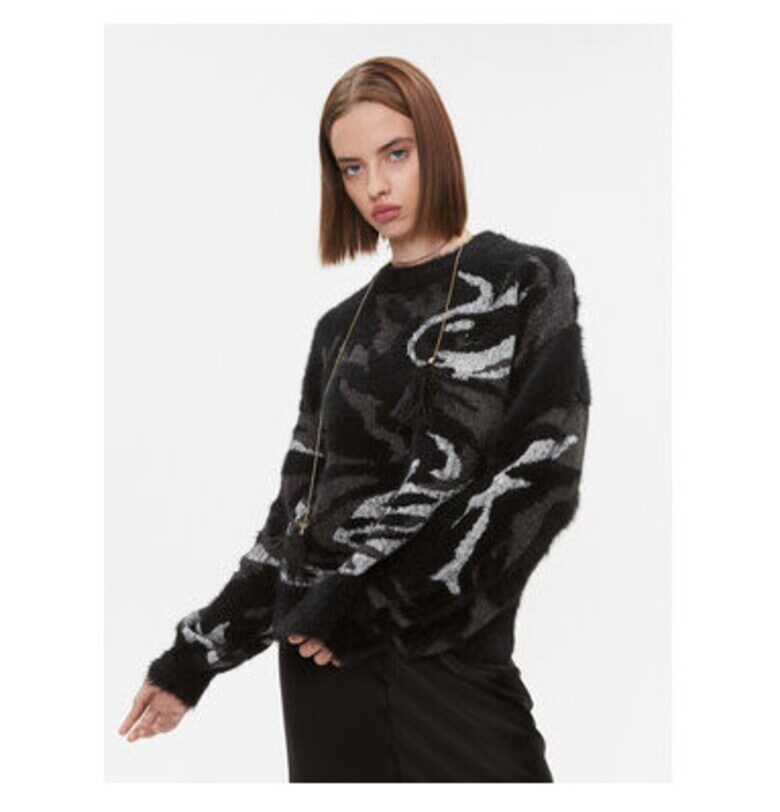 Дамски пуловер -  303202071 - Найлон/Акрил - Черен - Черен DKNY