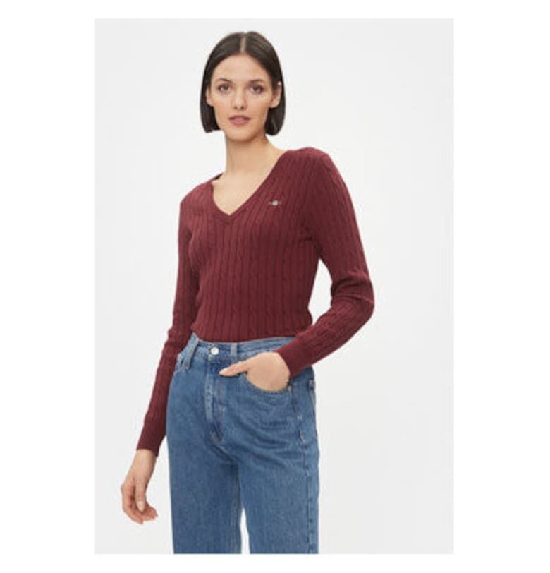 Дамски пуловер -  303284626 - Памук - XS INTL - Червен Gant