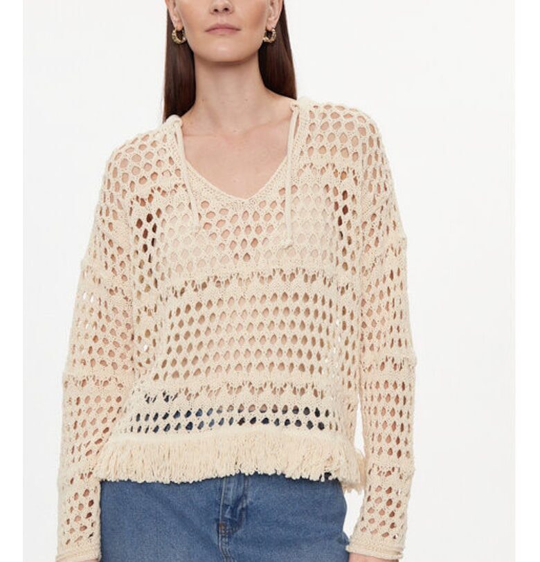 Дамски пуловер -  304107047 - Памук/Полиестер - Един размер INTL - Бежов kontatto