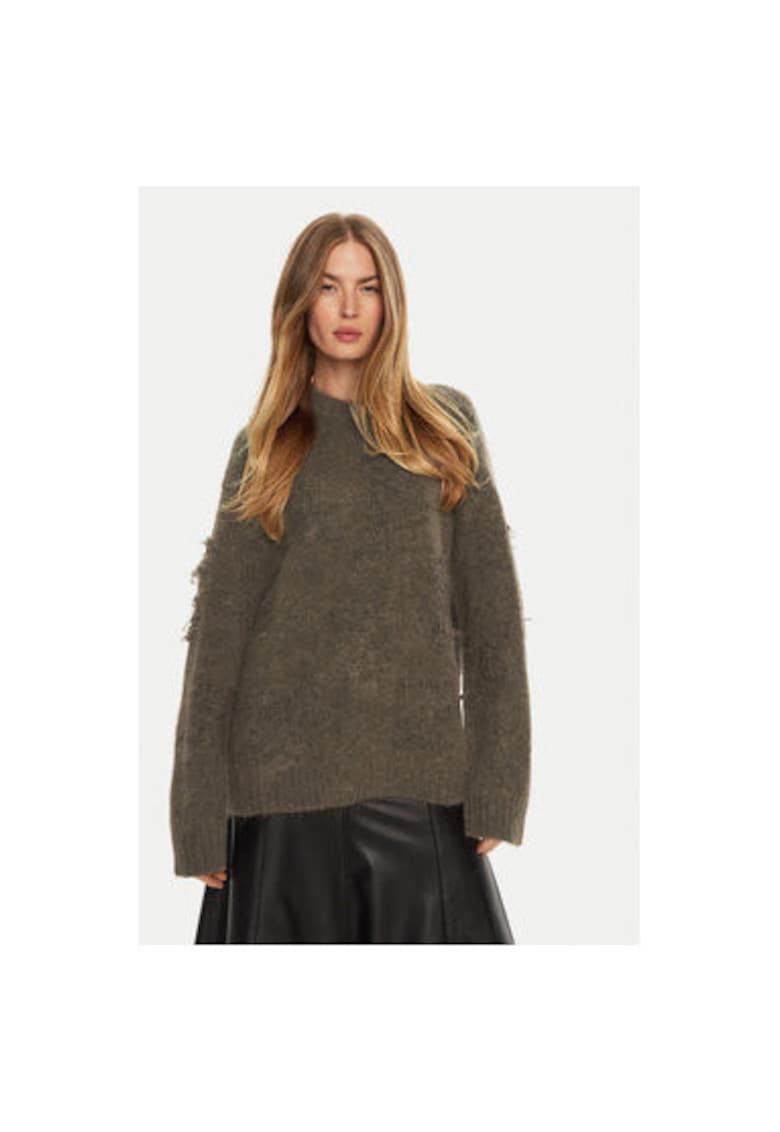 Дамски пуловер - 304135514 - Вълна алпака/Акрил - Кафяв - Кафяв Munthe
