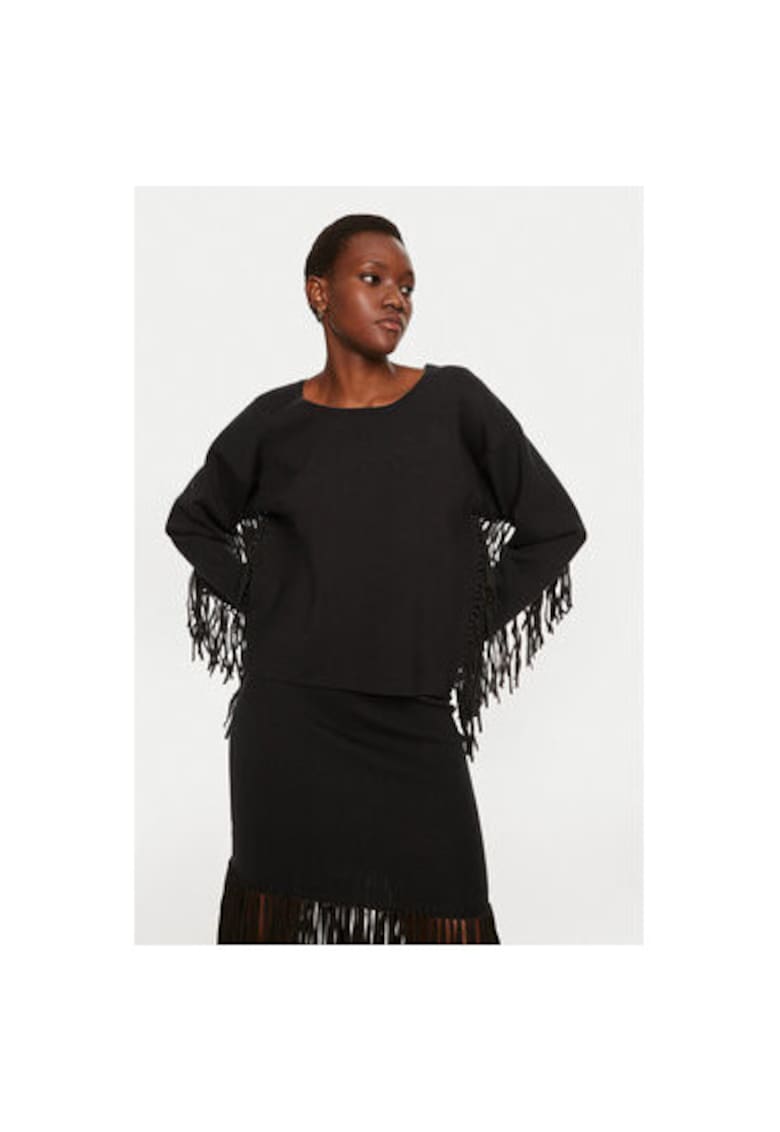 Дамски пуловер - 304135538 - Вискоза/Полиамид - Черен - Черен Munthe