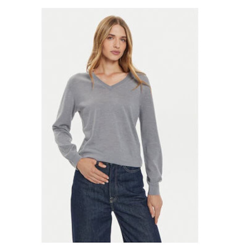 Дамски пуловер -  304302329 - Вълнен - Сив - Сив United Colors of Benetton