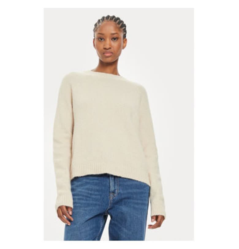 Дамски пуловер -  304333842 - Вълна алпака/Полиамид/Модал - Бежов - Бежов BOSS