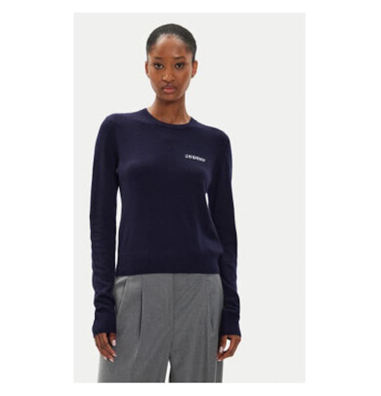 Дамски пуловер -  304354526 - Вълна/Рециклиран полиестер - Син - Син 2ndday