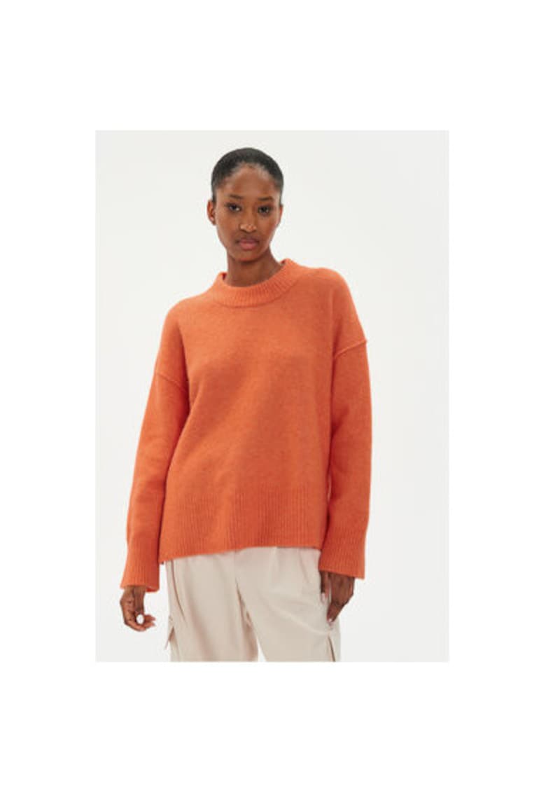 Дамски пуловер - 304354649 - Вълна алпака/Вълна/Рециклиран полиестер - Оранжев - Оранжев Day Birger