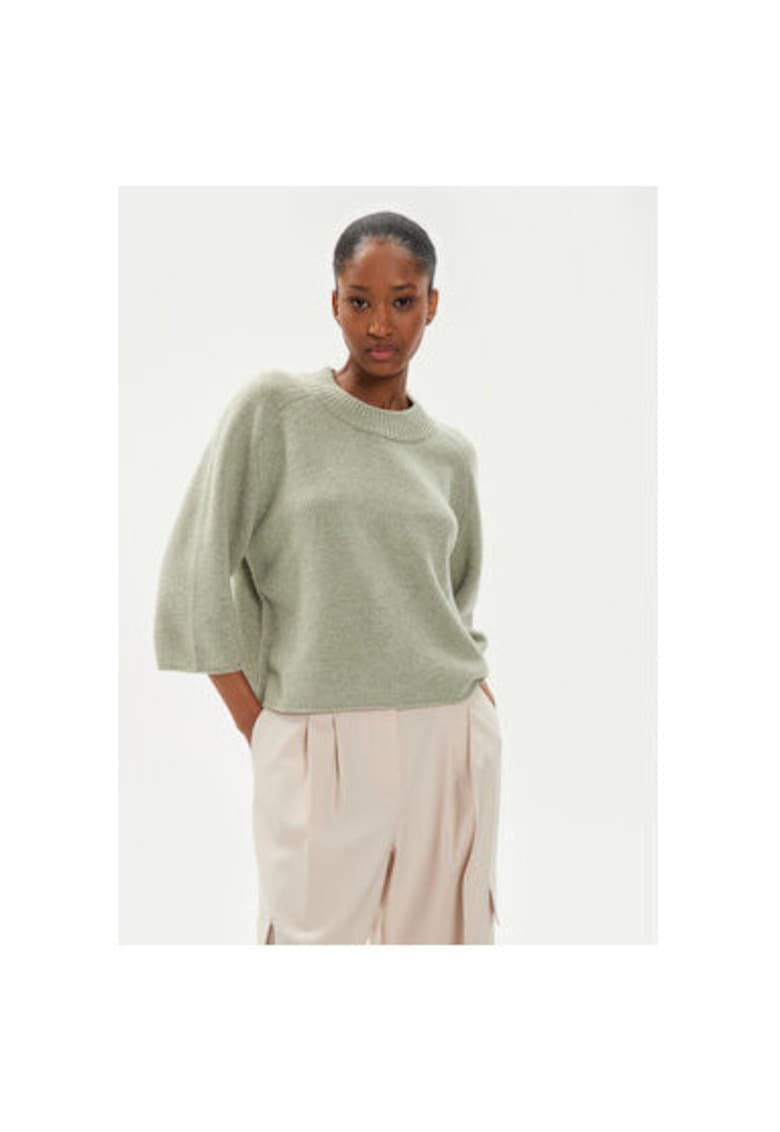 Дамски пуловер - 304354724 - Вълна - Зелен - Зелен Day Birger