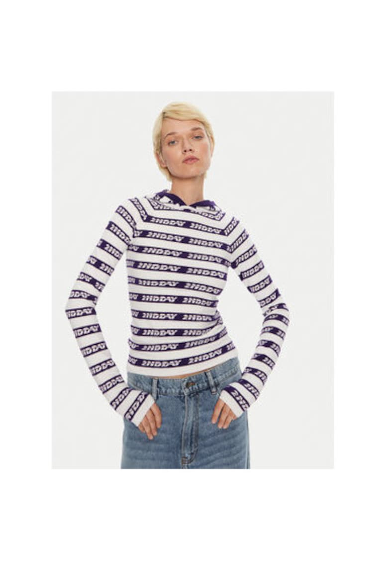 Дамски пуловер - 304474989 - Вискоза/Полиестер - Син - Син 2ndday