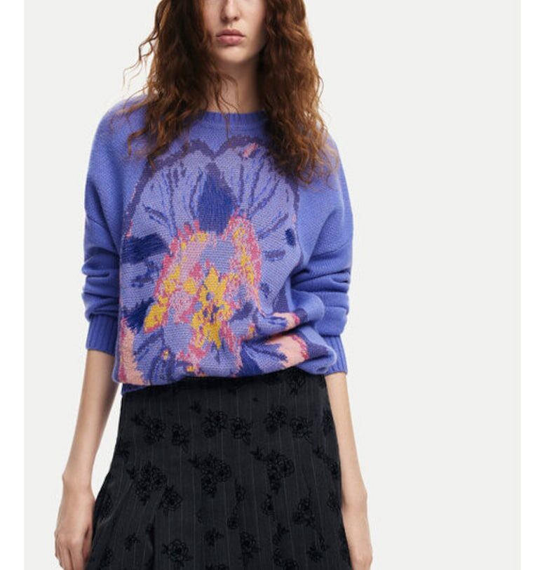 Дамски пуловер -  304477607 - Акрил/Полиестер - Лилав - Виолетов DESIGUAL