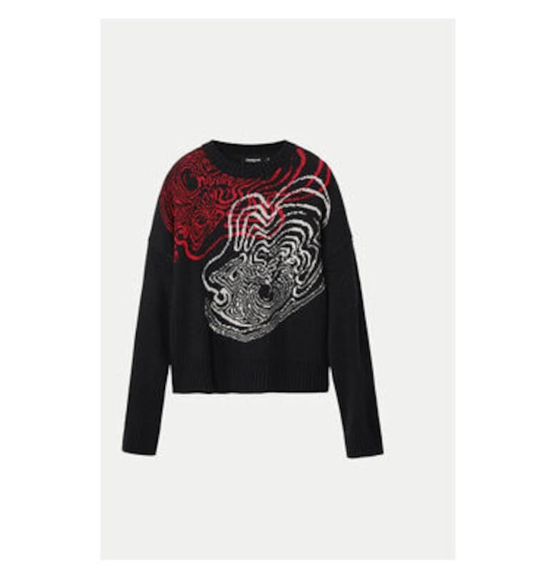 Дамски пуловер -  304477621 - Акрил/Вълна - Черен - Черен DESIGUAL