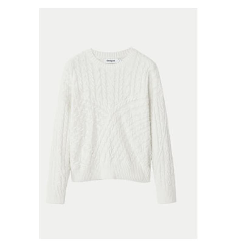 Дамски пуловер -  304477706 - Памук/Акрил - Бежов - Бежов DESIGUAL