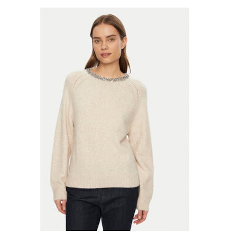 Дамски пуловер -  304486081 - Полиестер - Бежов - Бежов Morgan