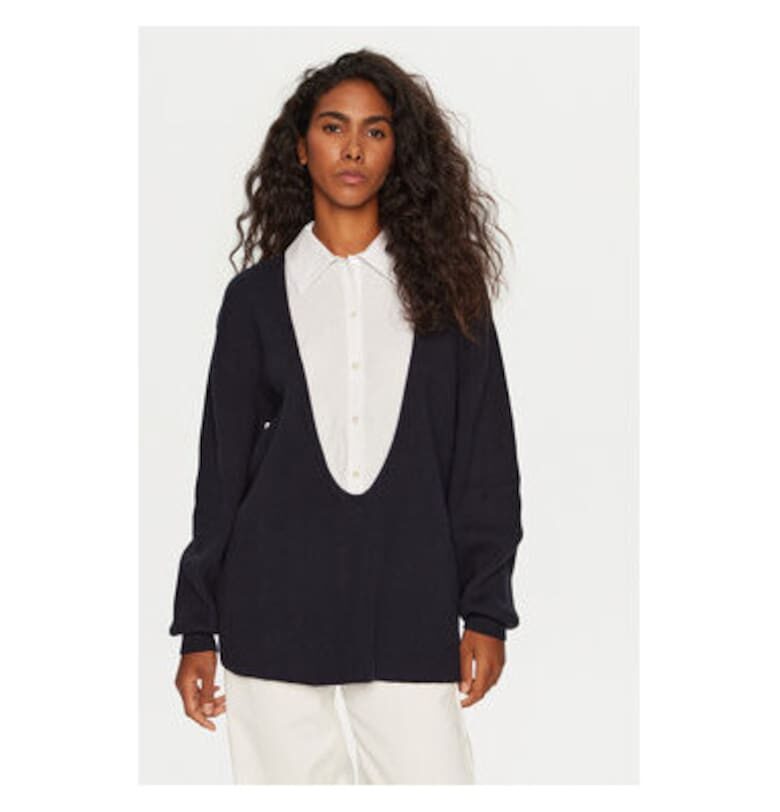 Дамски пуловер -  304549182 - Памук - Син - Син Staud