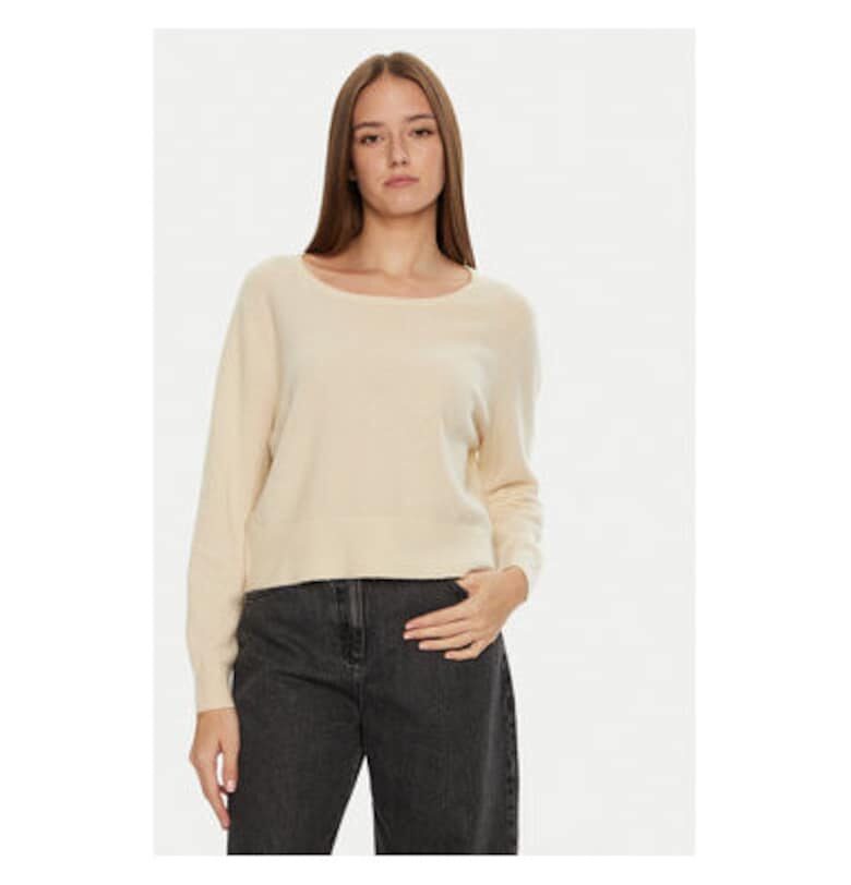 Дамски пуловер -  304610837 - Вълна/Полиамид - Бежов - Бежов American Vintage