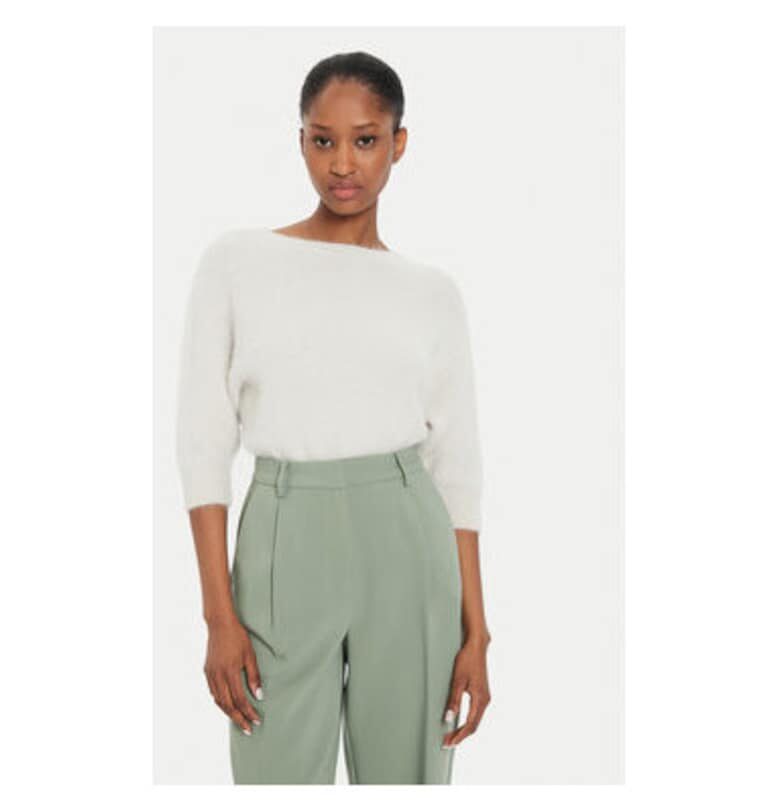 Дамски пуловер -  304638275 - Вълна алпака/Найлон - Един размер INTL - Бежов kontatto