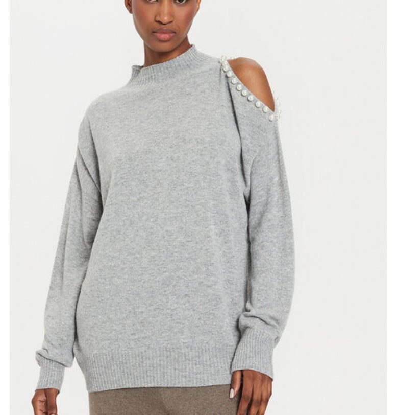 Дамски пуловер -  304655883 - Полиамид/Вискоза/Вълна - Един размер INTL - Сив kontatto