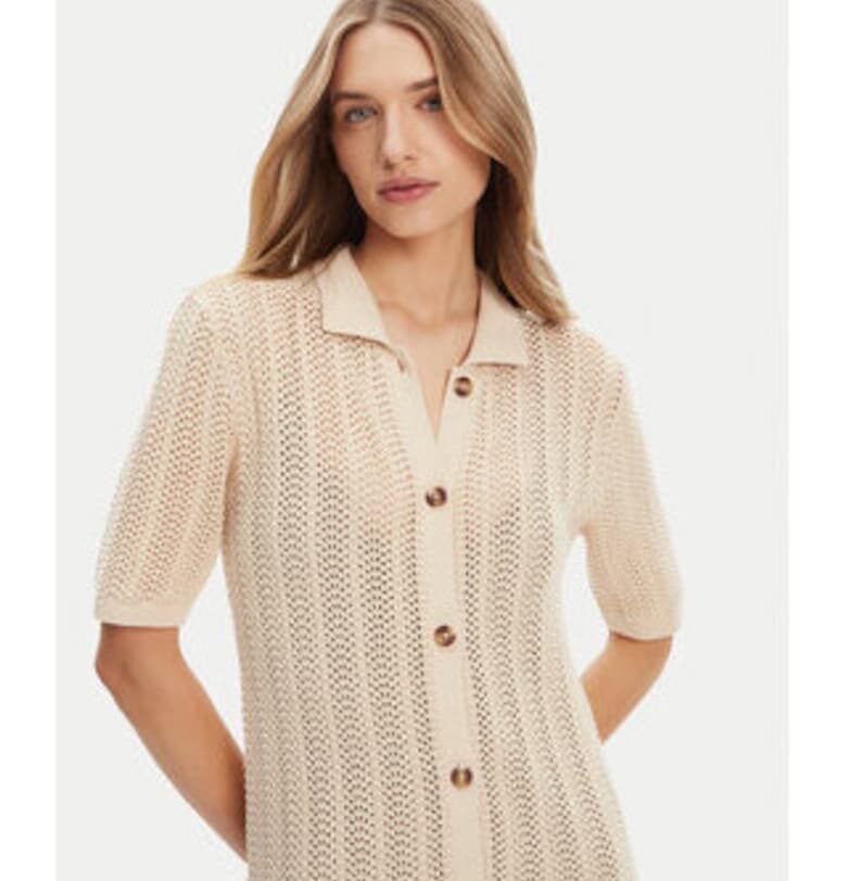 Дамски пуловер -  TEC0 PERGAMENT - бежов цвят - удобна материя ROXY