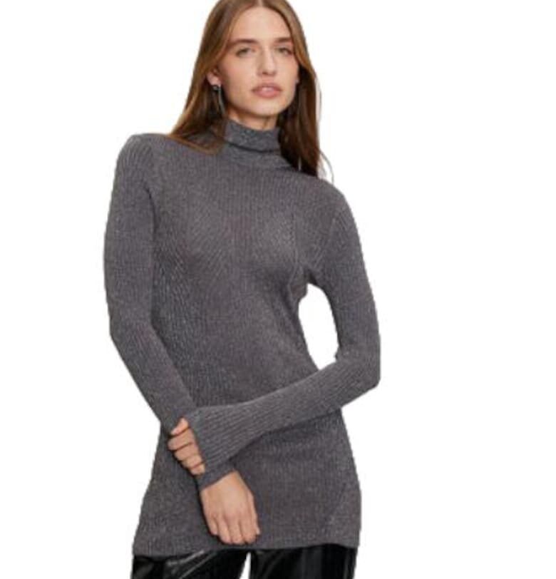 Дамски пуловер -  сив - вискоза-полиамид-полиестер - Gaudi