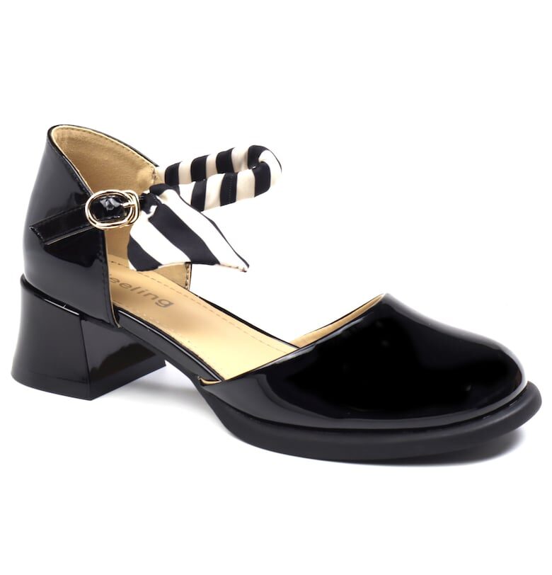 Дамски разкроени обувки 582309 - Черен Feeling