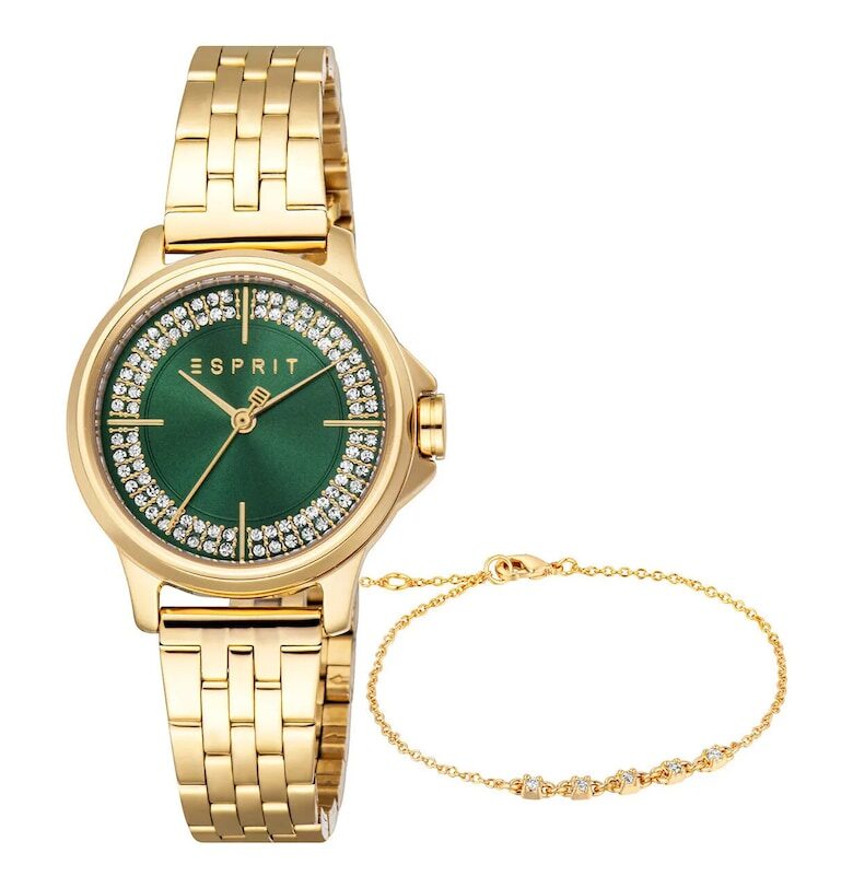 Дамски ръчен часовник  30 мм - стомана - златист цвят Esprit