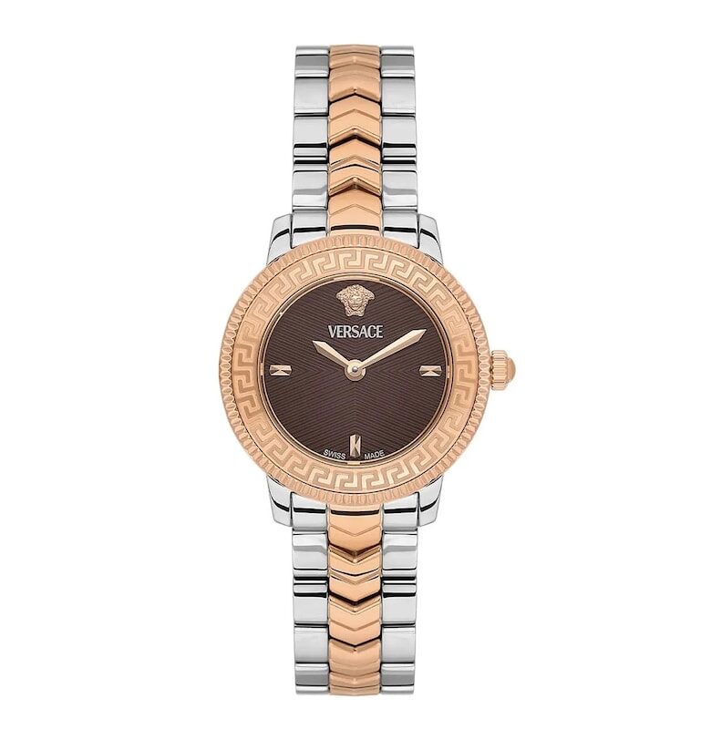 Дамски ръчен часовник  модел VEUCA0624 - 30 мм - златист - розово-златна каишка - кварцов механизъм Versace