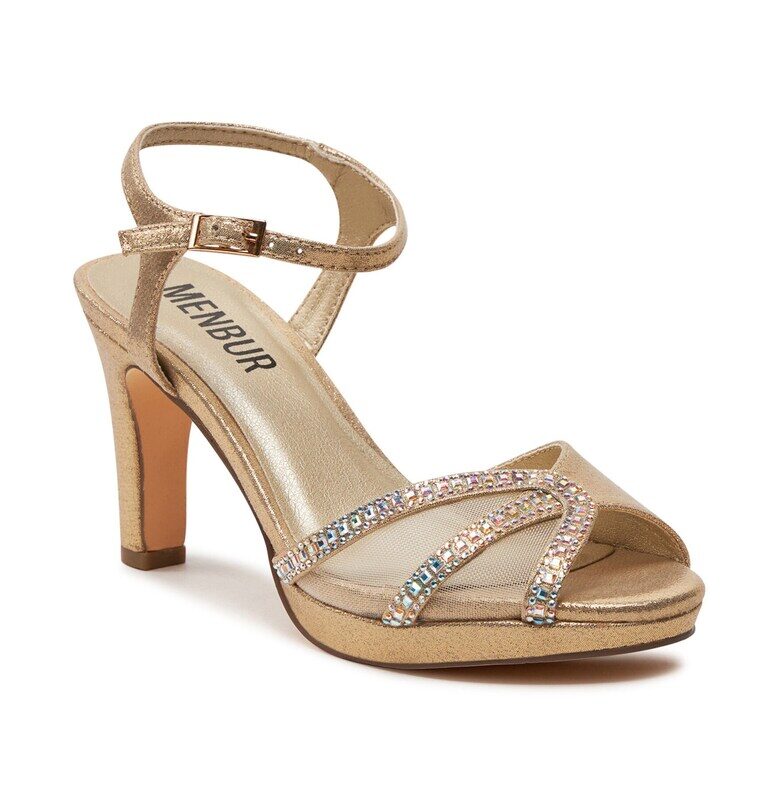 Дамски сандали -  016196 - Текстил - Златни Menbur