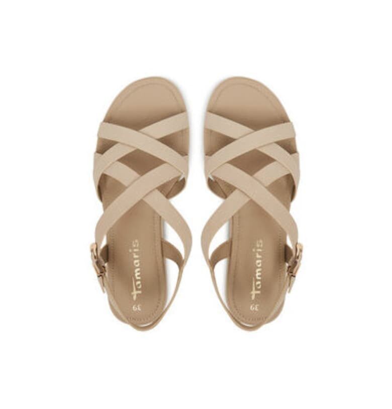 Дамски сандали - 1-28111-44 -  Екокожа - Екрю - Екрю Tamaris