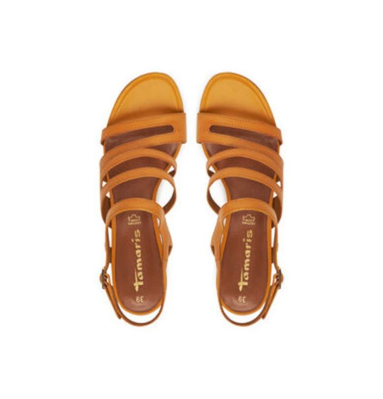 Дамски сандали - 1-28359-44 -  Естествена кожа - Жълт Tamaris