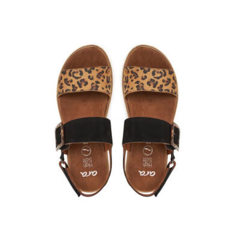 Дамски сандали - 12-21003-17 -  Естествена кожа - 36 EU - Кафяв/Черен Ara