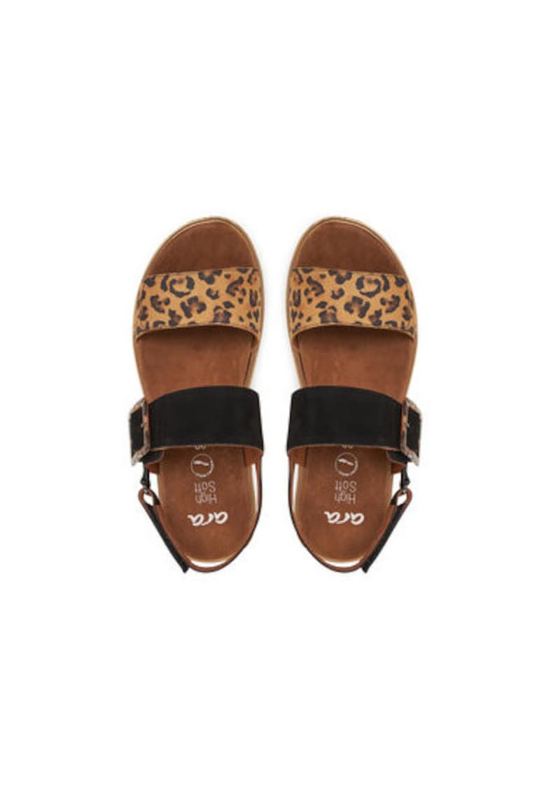 Дамски сандали - 12-21003-17 - Естествена кожа - 36 EU - Кафяв/Черен Ara