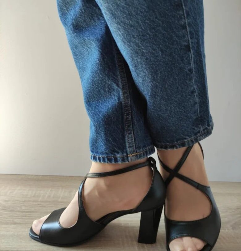 Дамски сандали  14282 - Елегантни - Черно - Черен Antonio