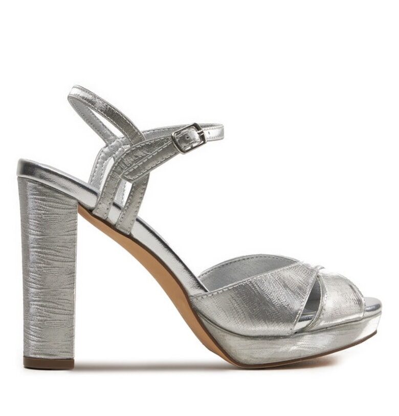Дамски сандали - 16103 -  Синтетика - Текстил - Сребро Menbur