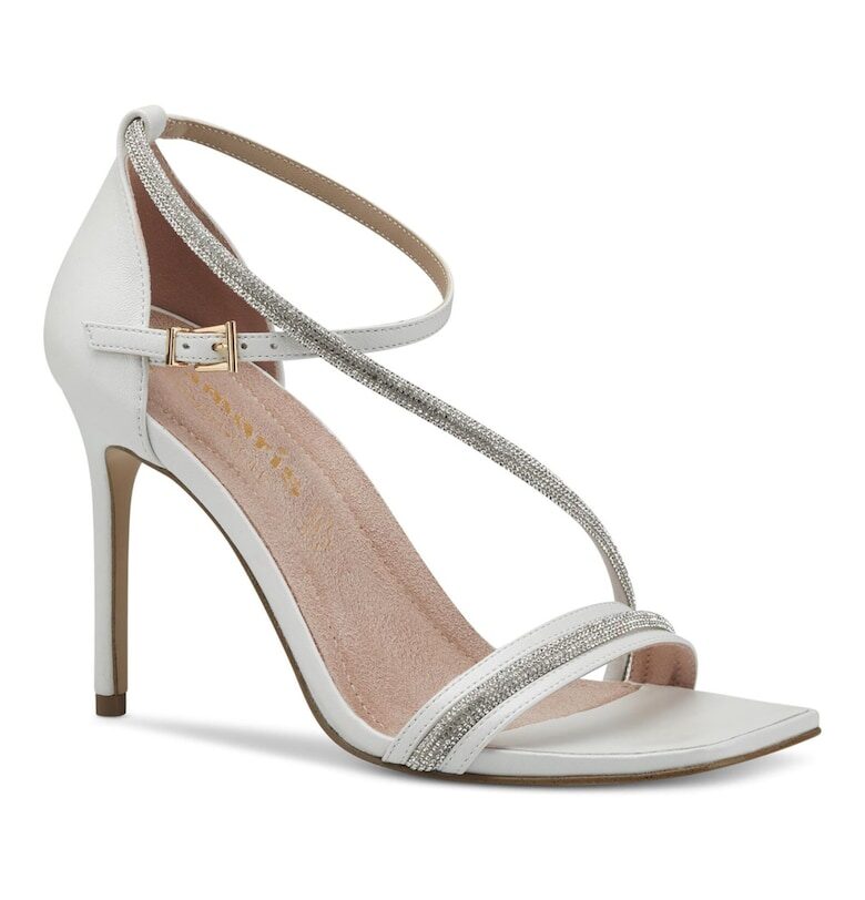 Дамски сандали -  301766117 - Естествена кожа - Бели - Tamaris