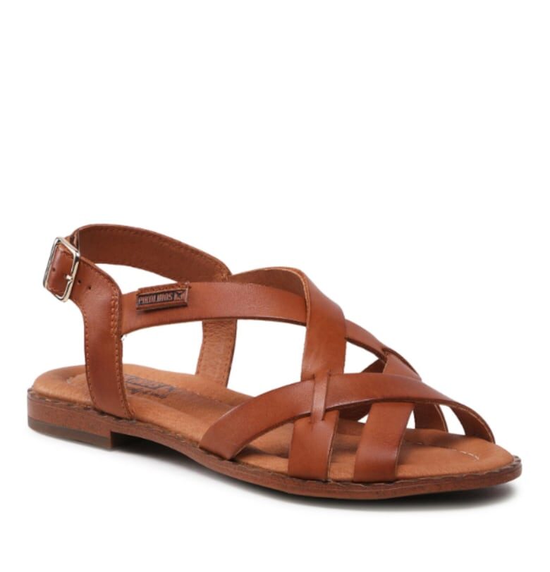 Дамски сандали -  301913498 - Кафяв - Велур - Кафяв Pikolinos