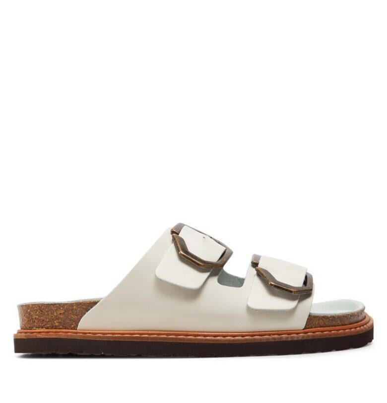 Дамски сандали  303738921 - Естествена кожа - Бял GENUINS