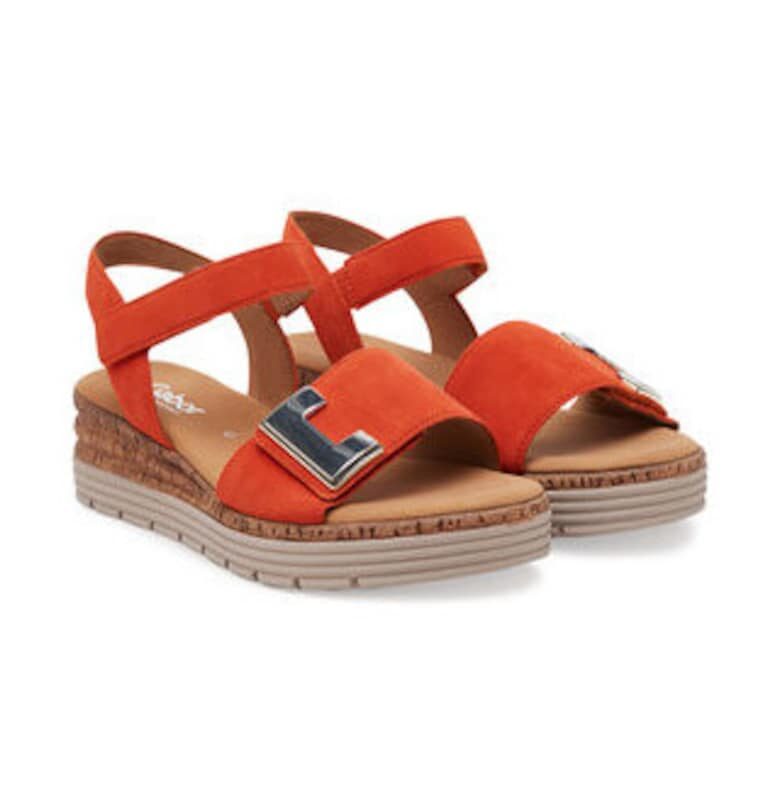 Дамски сандали -  304981135 - естествена кожа - оранжев - Gabor
