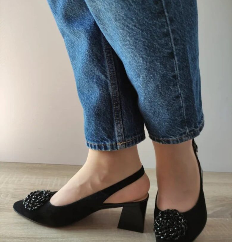 Дамски сандали  360013B 01-I - Елегантни - Черни велур - Черно - Черен Epica