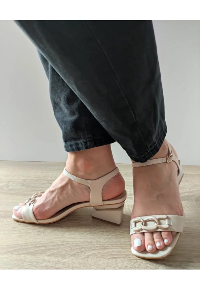 Дамски сандали 60018A 52-N - Елегантни - Бежови - Бежови - Бежов Epica