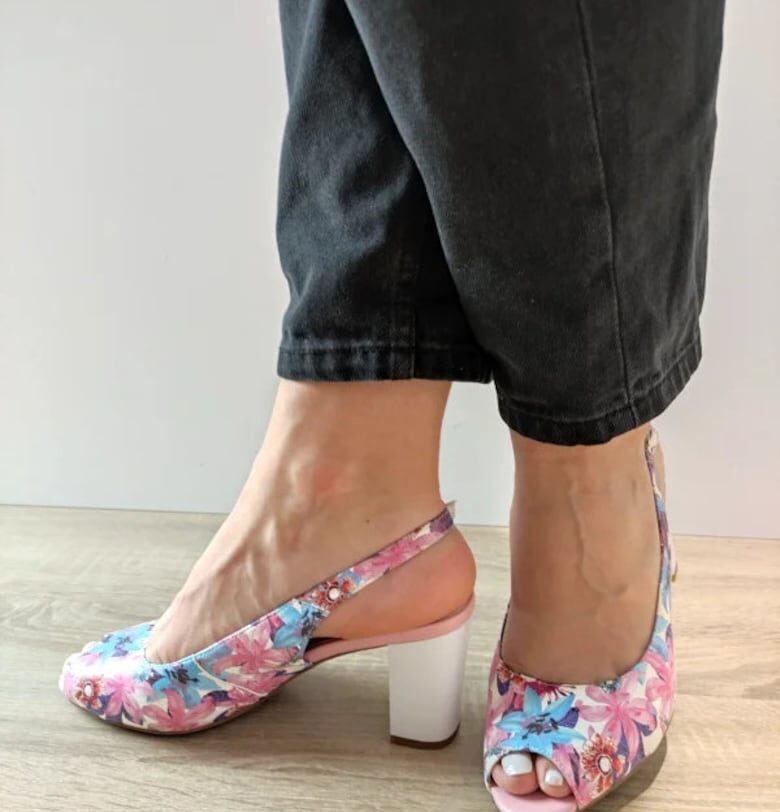 Дамски сандали  60059A 10-N - Елегантни - Флорален розов + син - розов - Розово Epica