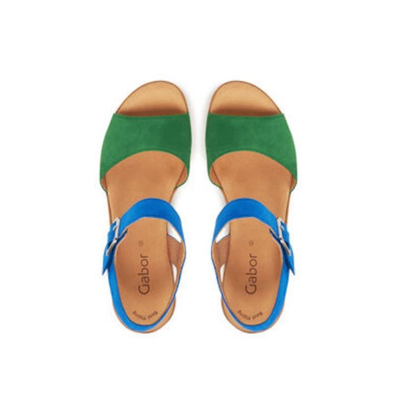 Дамски сандали - 64.651.19 -  Естествена кожа - 39 EU - Син/Зелен Gabor