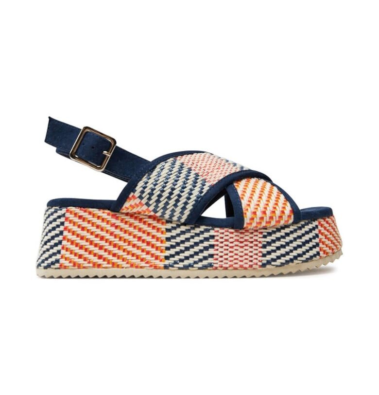 Дамски сандали -  70638 - Textile - тъмносини Refresh