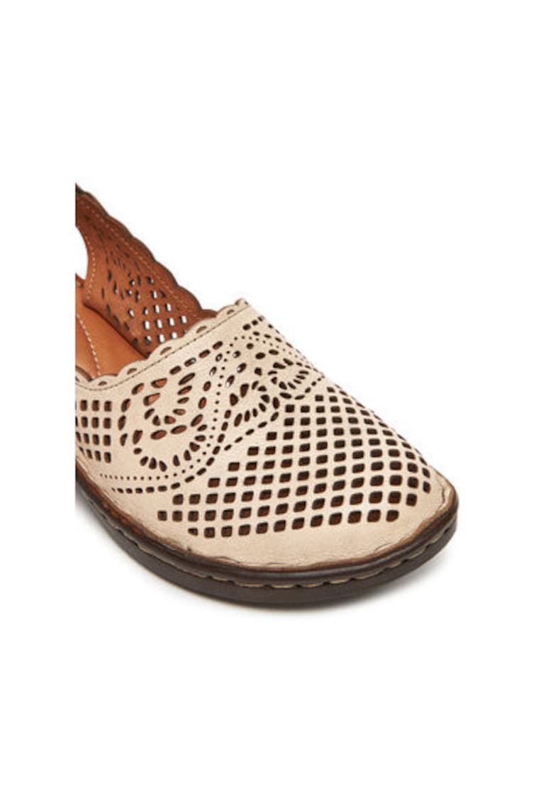 Дамски сандали - 720036-08 - Удобни - Естествена кожа - Бежов Comfortabel