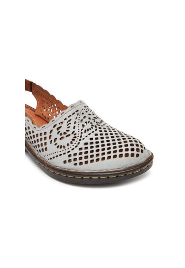 Дамски сандали - 720036-09 - Удобни - Естествена кожа - Сив Comfortabel