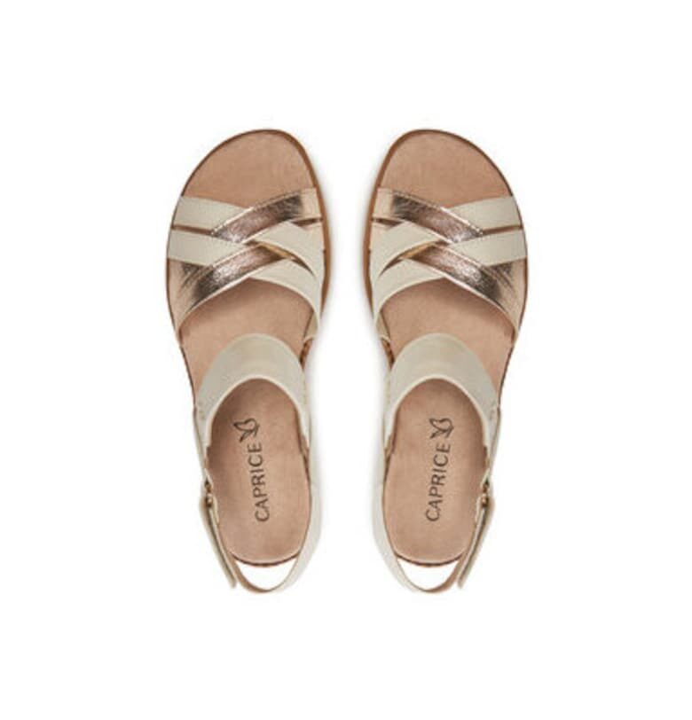 Дамски сандали - 9-28752-42 -  Естествена кожа - Екрю Caprice