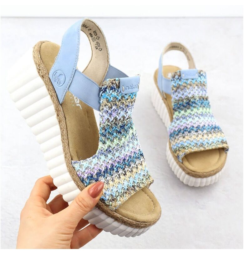 Дамски сандали -  BM220875 - Сини - Син Rieker