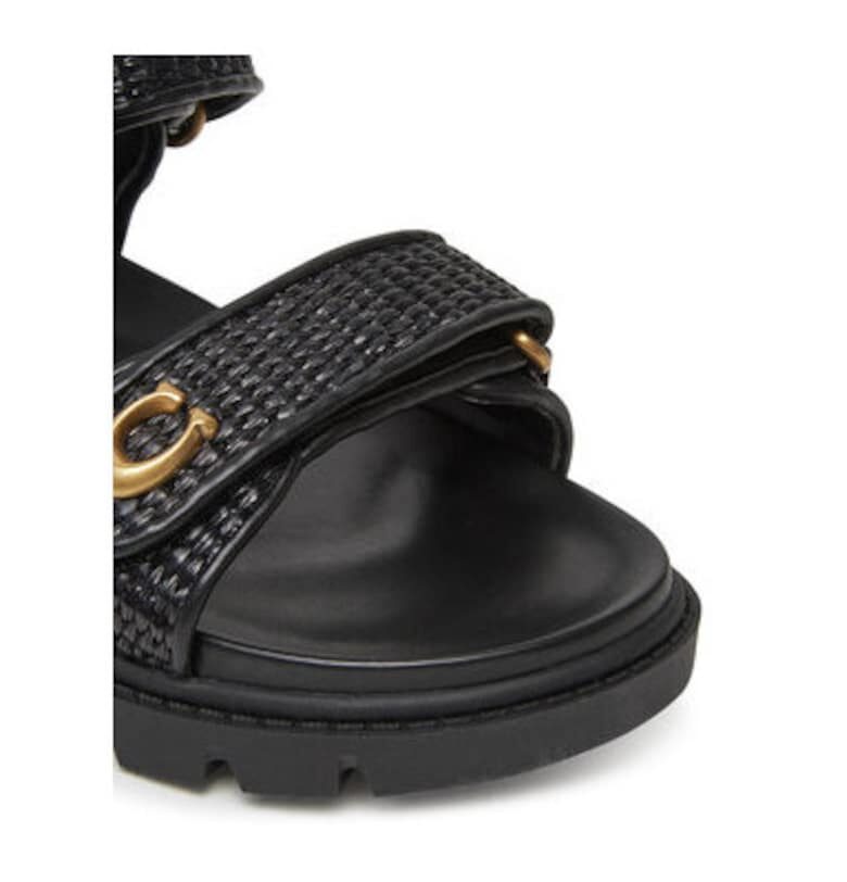 Дамски сандали - CAR55 -  Синтетични - Черни - Черен Coach