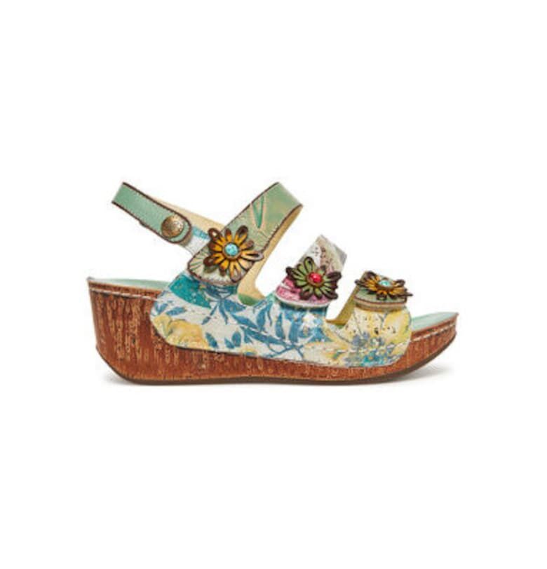 Дамски сандали - DINO 32 -  Естествена кожа - Многоцветни - Многоцветен Laura Vita
