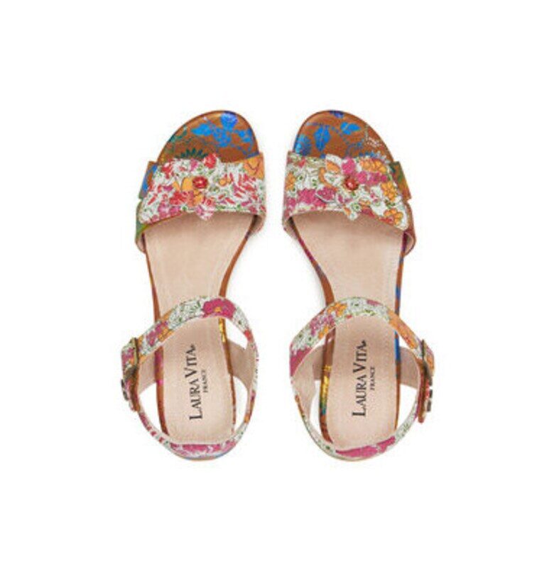 Дамски сандали - FRAMBOISEO 16 -  Естествена кожа - Многоцветен Laura Vita